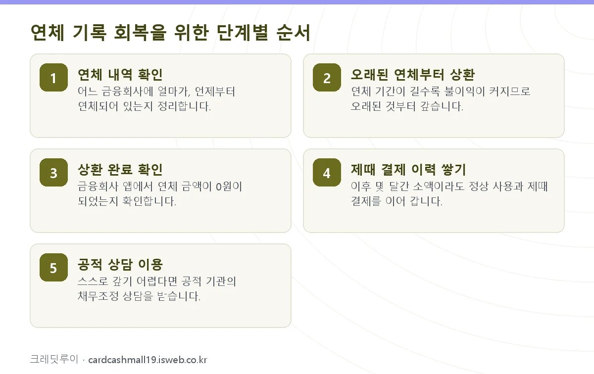 신용점수 올리는 방법 연체 기록 회복을 위한 단계별 순서