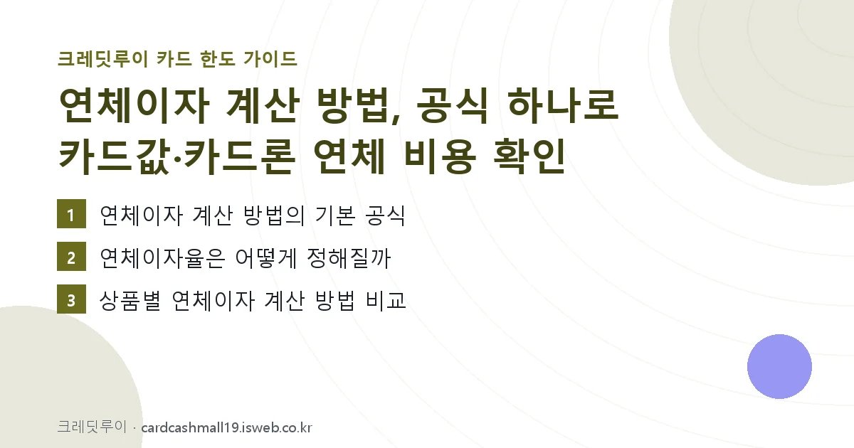 연체이자 계산 방법 핵심 내용 요약